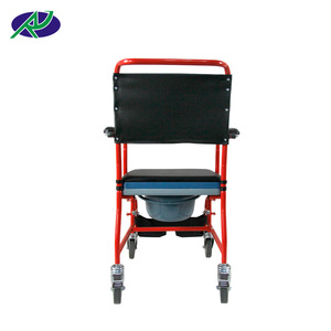 Wheeled <b>Commode</b> Chair RJ-C695-1 High Carbon Steel <b>Portable</b> Toilet Seat For Elderly And Pregnant Women - Product Image 3