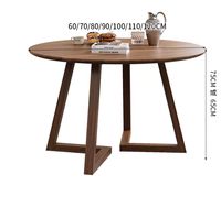 DISHI Nordisches Design Massivholz Runder Esstisch Einfach Modern für den Hausgebrauch Holztische