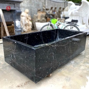 Hand Carved Natural Black Color Marble Bath <strong>Bathtub</strong> - Product Image 3