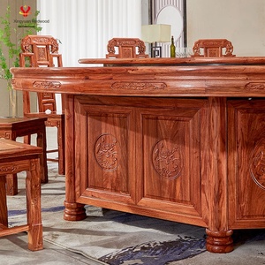 Mesa de comedor grande de caoba roja de sándalo, modelo Hedgehog 20 Grand Hotel, con ramas de caoba de origen Guangdong - Product Image 2