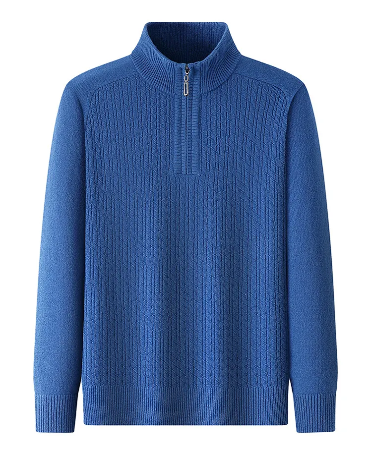 Nieuwe Designleverancier Lange Mouw Pullover Effen Luxe Gebreide Trui Mannen Op Maat Standaard Winter V-Hals Dikke Merinowol