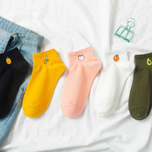 Wholesale Fashion Women High Quality Solid Color Cartoon Pineapple Banana Peach <strong>Orange</strong> Avocado Cotton <strong>Socks</strong> Women Ankle <strong>Socks</strong> - Product Image 3