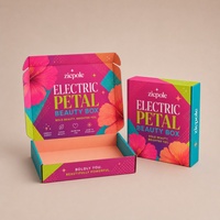 Boîte cadeau élégante et recyclable en carton ondulé avec logo personnalisé et impression couleur pour l'emballage de kits promotionnels de marques de beauté