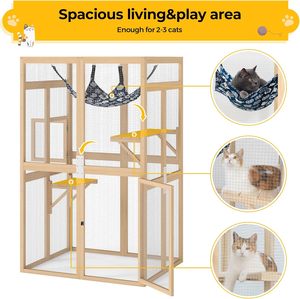 Enclos <span class=keywords><strong>pour</strong></span> <span class=keywords><strong>chat</strong></span> en bois, grand, universel, armoire en bois <span class=keywords><strong>pour</strong></span> <span class=keywords><strong>chat</strong></span> avec accès par fenêtre, villa <span class=keywords><strong>pour</strong></span> <span class=keywords><strong>chat</strong></span> en bois, meubles <span class=keywords><strong>pour</strong></span> <span class=keywords><strong>chat</strong></span> d'intérieur ou d'extérieur - Product Image 3