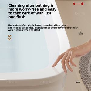 Baignoire de salle de bain blanche <span class=keywords><strong>rectangulaire</strong></span> autoportante en acrylique simple et moderne de luxe pour adultes - Product Image 6