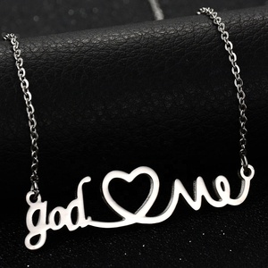 Nome personalizzato Infinity <span class=keywords><strong>collana</strong></span> <span class=keywords><strong>con</strong></span> 18K placcato oro Jesus lettera ciondolo moda gioielli religiosi in acciaio inox catene - Product Image 5