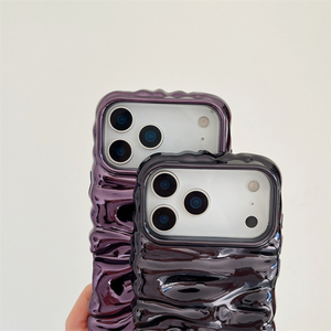 Funda para teléfono móvil con diseño de ondas 3D para iPhone 12, 13, 14, 15, 16 Pro Max, funda de silicona con efecto de onda para iPhone 17. - Product Image 4