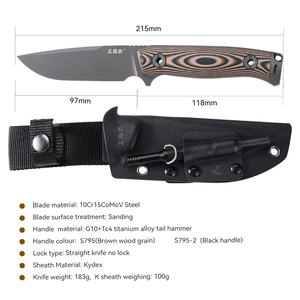 Cuchillo de Hoja Fija Multiusos Portátil para Exteriores, Venta al Por Mayor de Fábrica <span class=keywords><strong>Sanrenmu</strong></span>, Cuchillo Profesional para Bushcraft - Product Image 2