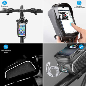 Caliente bicicleta teléfono titular de la bolsa de bicicleta frontal del teléfono marco bolsa con 3 vel cro correas - Product Image 5