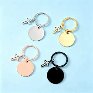 Ywyougang Llavero de Acero Inoxidable con Cruz Grabable de Dibujos Animados Vintage, Amuleto de Semilla de Lino de Fe, Amuleto de Semilla de <span class=keywords><strong>la</strong></span> Fe, Llavero Cristiano Personalizado - Product Image 1