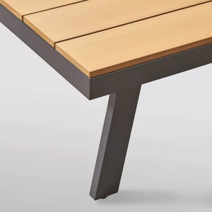 Conjunto de sofás de madera de teca de aluminio para jardín, muebles resistentes al agua para exteriores, 4 piezas - Product Image 6