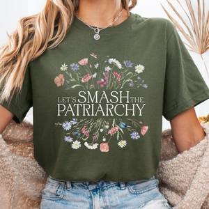 T-shirt femminista da donna a maniche corte con stampa floreale, girocollo, 100% cotone, casual, con scritta 'Equality', regalo per la Giornata Internazionale della Donna - Product Image 3