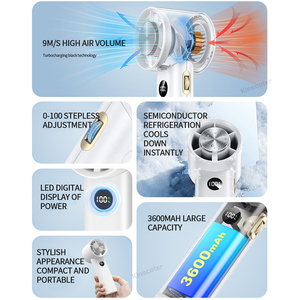 พัดลมมือแบบชาร์จไฟได้พัดลมทำความเย็นไฟฟ้าความเร็วสูงแบบพกพาพัดลมเทอร์โบสำหรับกลางแจ้งขนาดเล็ก - Product Image 3