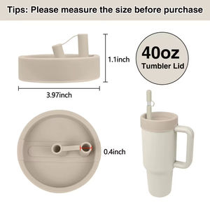Couvercle de rechange pour gobelet Stanley 40oz avec couvercle de paille amélioré en silicone anti-déversement pour le dessus du gobelet Stanley avec couvercle de paille - Product Image 2