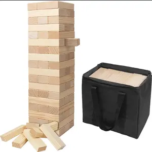 Wooden Building Blocks Toys Giant Tumbling Tower Games Stacking Lawn Yard Jumbo Wood building tower Outdoor game