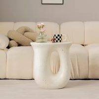 Table d'appoint de jardin décorative moderne, robuste et résistante, en faux marbre, pour patio