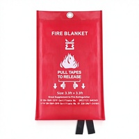 Couverture anti-feu d'urgence BAOAN FB01-BA rouge 39 x 39 en fibre de verre durable et flexible pour la suppression des incendies en cuisine, usage domestique/éducatif
