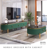 Moderne Luxus Marmor Rock Panel europäischen Gabinete de TV Ständer und Tischset