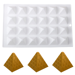 Molde de Silicona <span class=keywords><strong>para</strong></span> Mousse con 24 Cavidades en Forma de Pirámide, Molde <span class=keywords><strong>para</strong></span> <span class=keywords><strong>Pastel</strong></span> en Forma de Cono Puntiagudo <span class=keywords><strong>para</strong></span> Decoración Triangular de Chocolate <span class=keywords><strong>para</strong></span> Bodas - Product Image 1