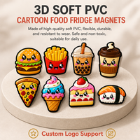 Autocollant magnétique pour réfrigérateur en PVC imperméable avec logo personnalisé, série alimentaire, imprimé en typographie, design alimentaire mignon pour cadeaux promotionnels et souvenirs
