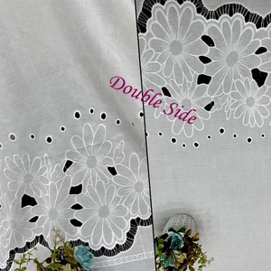 Nouvelle collection de tissus brodés en coton épais, dentelle de luxe rose fuchsia pour châle - Product Image 6