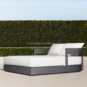 Comodo <span class=keywords><strong>Lettino</strong></span> Prendisole da Spiaggia, Arredo per Esterni, Patio, Hotel, Terrazza, <span class=keywords><strong>Lettino</strong></span> in Legno e Alluminio, Daybed per Bordo Piscina - Product Image 2