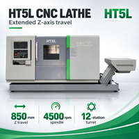 Tour CNC à banc incliné HT5L, tourelle servo Sauter à 12 stations, 6 broches A2, 4500 tr/min, longue course, pour tournage de métaux, avec système Fanuc