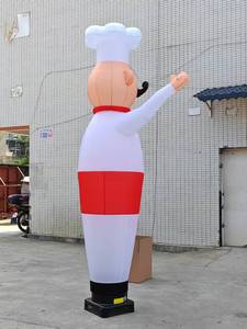 Tùy chỉnh đầu bếp vẫy người đàn ông thịt nướng nhà hàng Inflatable đầu bếp với Blower - Product Image 2