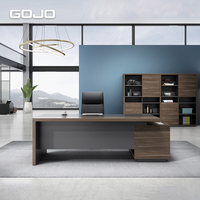 Escritorio Ejecutivo Moderno de Lujo en Madera MDF con Diseño de Paneles, Construcción Duradera, Fácil Montaje para Oficina en Casa, Hospital