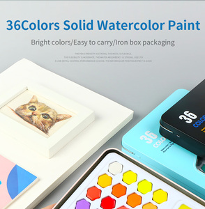 BOMEIJIA 36 colori in tinta unita pittura ad acquerello Set con pennello penna ad acqua pennello pigmento ad acquerello scuola di arte forniture - Product Image 6