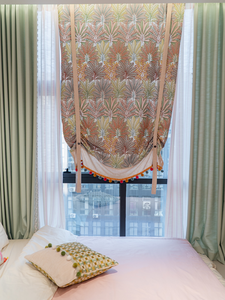 Cortinas Bordadas de Alta Gama, Nuevo Estilo, Mezcla de Lino Natural con Bloqueo de Luz y Aislamiento Térmico para Casa o Villa - Product Image 2