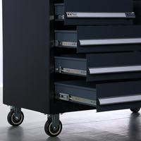 Armoire à outils roulante à 5 tiroirs avec panneau perforé et armoire latérale, établi mobile robuste pour atelier de réparation automobile