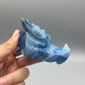 ขายส่งรูปปั้นหัวมังกรอาเกตแกะสลักอย่างประณีต รูปทรงตามหลักฮวงจุ้ย คุณภาพสูง แบรนด์คริสตัลโฮล่า แฟชั่นทันสมัย - Product Image 6