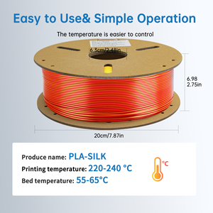 Filamento PLA Silk LONQI de 1.75mm y 1kg, Color Dorado+Rojo, Alto Brillo, Alta Velocidad, para Impresora 3D - Product Image 6