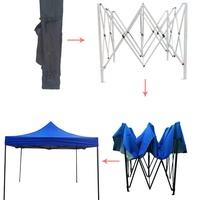 Tente pliante à quatre pieds de 3m x 3m, tente pliante imperméable pour écran solaire d'urgence, tente rétractable publicitaire personnalisée