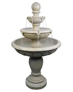 3 Tiers Giant Garden Water Features Cascading Waterfall Water Pool Fountain Natural Home Decoration Antique Resin Europe OEM