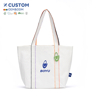 Sac fourre-tout en Tyvek à coutures vives avec poignées décoratives pour les achats de foire aux livres, les courses aux fleuristes et les visites en <span class=keywords><strong>café</strong></span> en plein air - Product Image 1