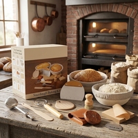 Kit d'outils de boulangerie ultime pour la pâte à sourde : panier de levage rond et ovale en acier inoxydable, lame en acier inoxydable pour un pain artisanal croustillant