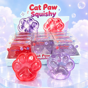 Juguete Sensorial Antiestrés de Pata de Gato al por Mayor, Juguete Blandito para Aliviar la Ansiedad, Bola Antiestrés Rellena de Vaselina, Juguete de Frutas para Apretar - Product Image 1