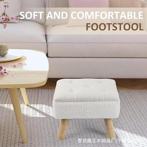 Fabric <b>stools</b>, small benches, household adult sofa <b>stools</b>, living room and <b>bedroom</b> trendy solid wood low <b>stools</b> and chairs, - Product Image 4