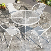 Mobilier de jardin moderne Chaise empilable pour l'extérieur Ensemble table basse bistrot en rotin