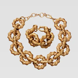 Kaimei ZA Newest Gold Vintage Jewelry Square Chain Bracelet for Women Fashion Zinc Alloy Geometrical Charm Bracelets Bangles