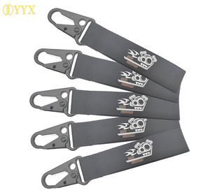 Custom Keychain Strap Keychain New Arrival Custom Nylon Carabiner Lanyard Wrist Keychain Short Keychain Lanyard With Printed Logo