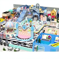 Grand et Petit Parc de Jeux Ludique pour Enfants, Aire de Jeux Intérieure pour Maternelle, Restaurant Parent-Enfant, Trampoline, Toboggan, Équipement de Jeux