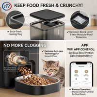 Distributeur automatique de nourriture pour animaux de compagnie OEM personnalisé 6L à double bol, intelligent WiFi, pour chats et chiens, avec caméra et application Tuya, 2 bols, distributeur intelligent pour animaux de compagnie