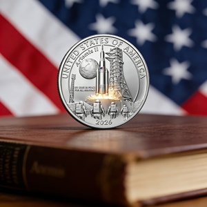 Pièce de monnaie commémorative 3D de l'atterrissage de la NASA sur la Lune en 1969 (<span class=keywords><strong>Apollo</strong></span> <span class=keywords><strong>11</strong></span>) - Cadeau de collection pour les passionnés d'exploration spatiale - Product Image 3