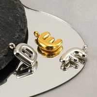 Dijes de Letras Iniciales de Burbuja Impermeables de Acero Inoxidable con Baño de Oro de 18K para la Fabricación de Joyas