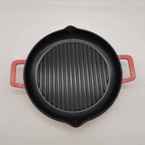 Poêle à frire en <span class=keywords><strong>fonte</strong></span> de 12 pouces avec revêtement en émail, plaque chauffante en <span class=keywords><strong>fonte</strong></span> rôtissoire poêle à griller poêle à barbecue en plein air - Product Image 3