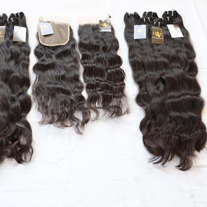 Haute qualité 5x5 6x6 13x6 cuticule alignée brut temple indien vague de corps humain cheveux bouclés fermeture frontale avec dentelle HD transparente - Product Image 1