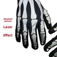 Guantes de Halloween con Diseño de Calavera y Fantasma, para Adultos, para Disfraces, Cosplay, Accesorios Decorativos, Venta al por Mayor